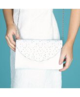 Nutmeg Dyeable Satin/Sequin Lace Clutch Bag