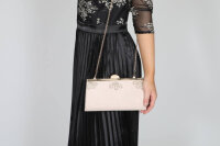 Sage blush Microsuede Trapese Clutch with Gold Shimmer Detail