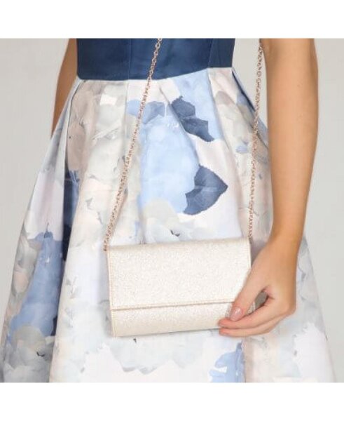 Lola Gold Shimmer Fabric Clutch