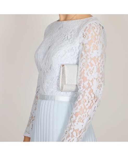 Lola Silver Shimmer Fabric Clutch