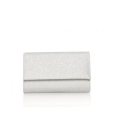 Lola Silver Shimmer Fabric Clutch