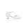 Avery White Leather Communion Heels with Scallop Detail