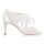 Petra Dyeable Ivory Satin/Spot Mesh Peep Toe with Organza Ribbon