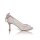 Beau Taupe Satin/Sequin Lace Peep Toe Bow Occasion Shoe