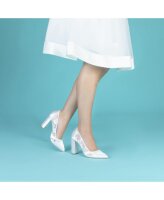 Skyla Dyeable Satin/Lace Block Heel Pointed Court