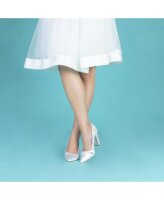 Skyla Dyeable Satin/Lace Block Heel Pointed Court