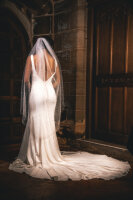 PBV9011-60 Einlagiger Schleier mit Perlen 60cm