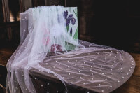 PBV9011-90 Einlagiger Schleier mit Perlen 90cm