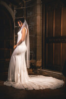 PBV9011-90 Einlagiger Schleier mit Perlen 90cm