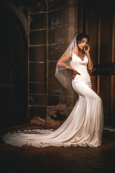 PBV9022-90 Einlagiger Schleier mit Glitzerborte 90cm