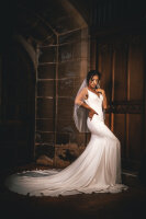 PBV9024-90 Einlagiger Schleier mit Perlglitzerborte 90cm