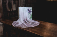 PBV9025-90 Einlagiger Schleier mit Perlborte 90cm