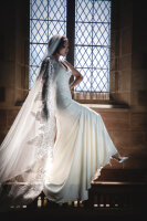 PBV9037-400 Einlagiger Schleier mit Stickereien 400cm