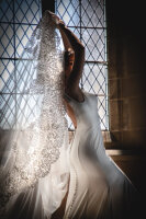 PBV9037-400 Einlagiger Schleier mit Stickereien 400cm