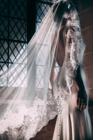 PBV9039-300 Einlagiger Schleier mit Stickereien 300cm