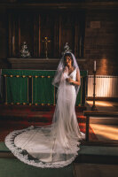 PBV9043-300 Einlagiger Schleier mit Stickereien 300cm