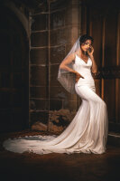 PBV9022-140 Einlagiger Schleier mit Glitzerborte 140cm