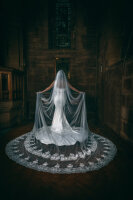 PBV9049-400 Einlagiger Schleier mit Stickereien 400cm