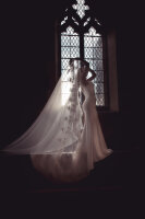 PBV9049-400 Einlagiger Schleier mit Stickereien 400cm