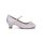 Faith White Satin Communion Heel with Strap and pearl bow