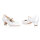 Lara White Satin Communion Heels with Strap
