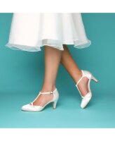 Belle Dyeable Satin Cross Strap T-bar