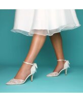 Florence Ivory Sequined Lace Point w/ Satin Bow