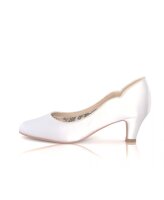 Adelyn Dyeable Satin Court with Gold Pipping