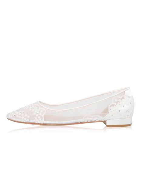 Tess Satin/Mesh/Sequin Lace Flat Point