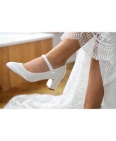 Toni Dyeable Satin Button Bar Shoe