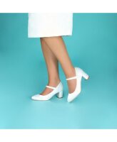 Toni Dyeable Satin Button Bar Shoe