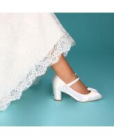 Toni Dyeable Satin Button Bar Shoe